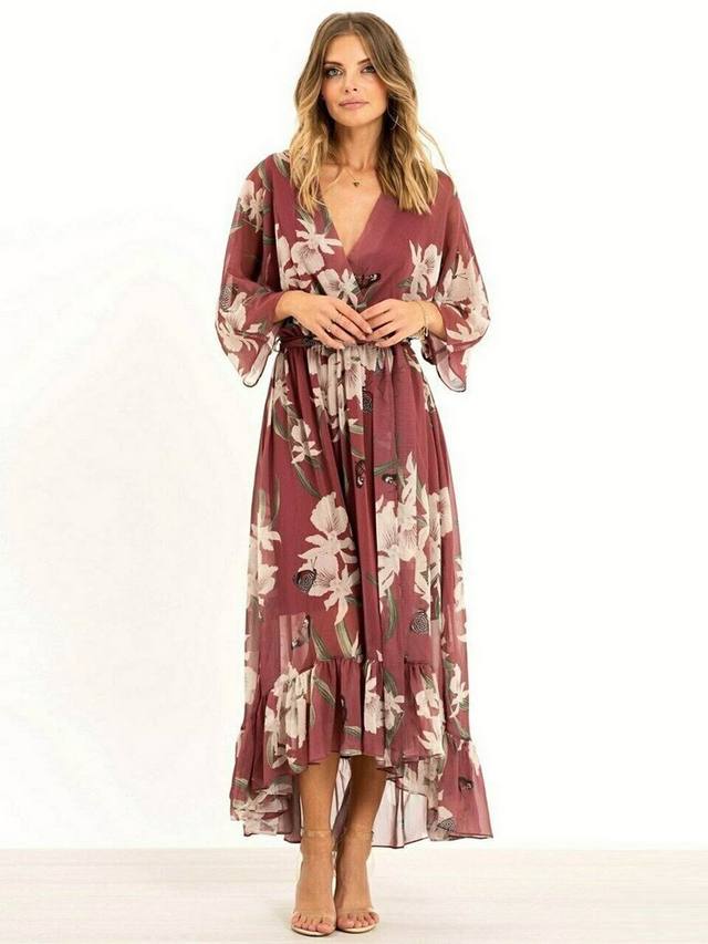 YASMINE™ - Chic Midi Kimono Dress