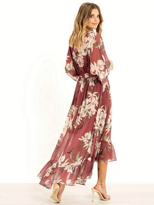 YASMINE™ - Chic Midi Kimono Dress