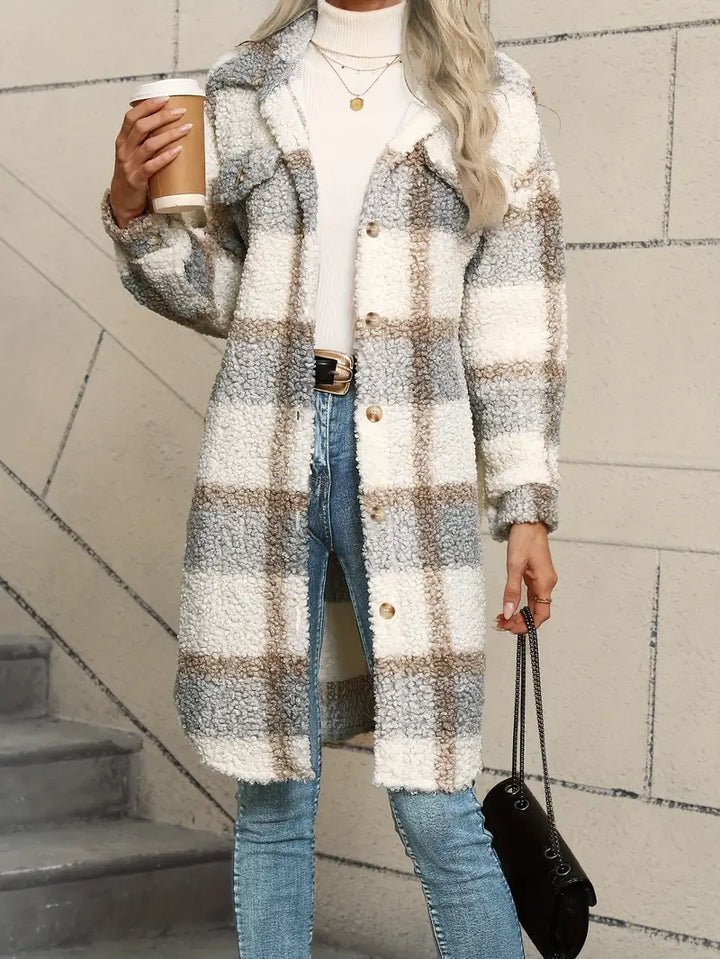 Isabelle™ | Cozy Checked Teddy Coat