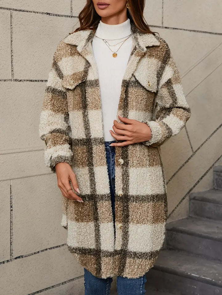 Isabelle™ | Cozy Checked Teddy Coat
