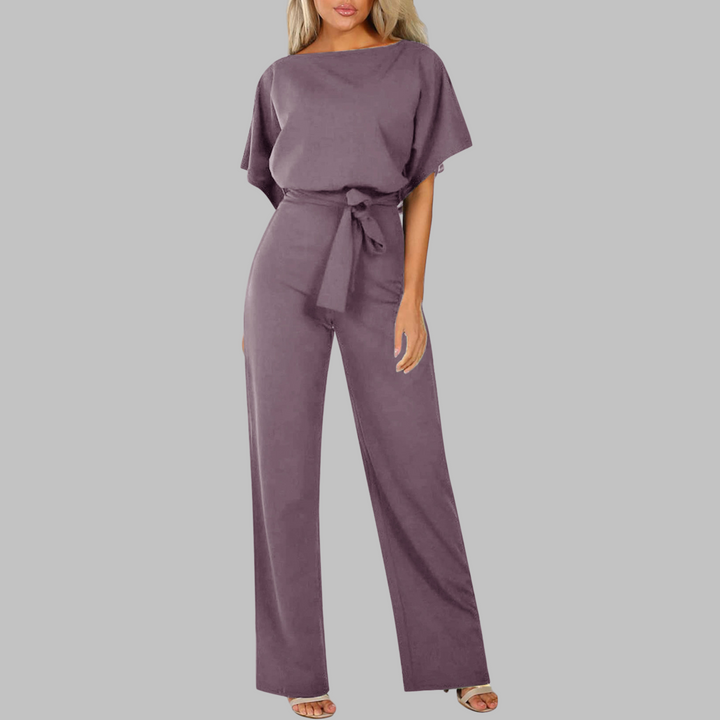 WANNON™ - Tie Front Batwing Sleeve Jumpsuit
