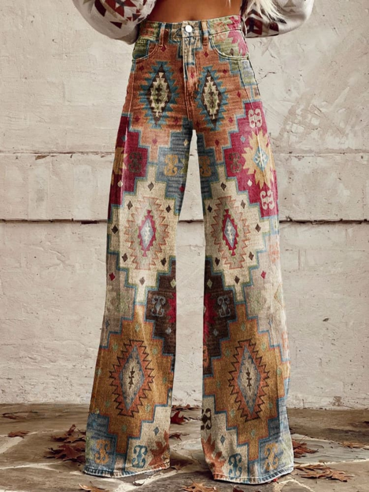 SIENNA™ - Vintage Boho Wide-Leg Trousers