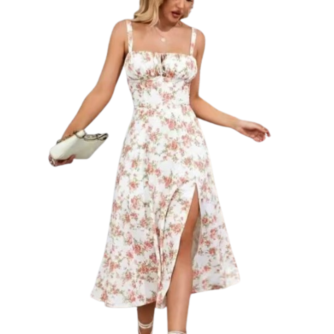 ARIELLOU™ – Chic Lace-Up Midi Dress