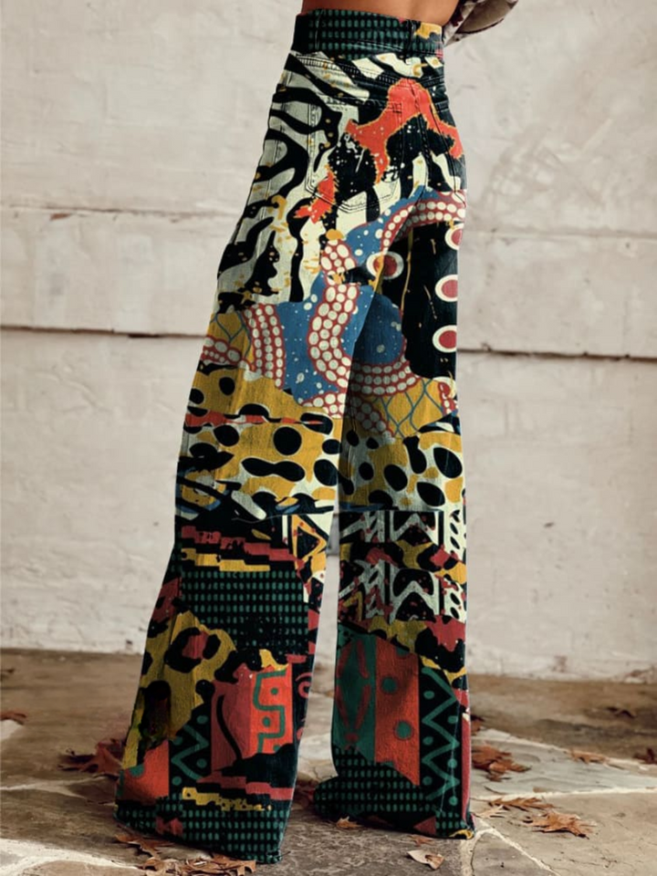 FELICITY™ - Wide-Leg Artistic Print Pants