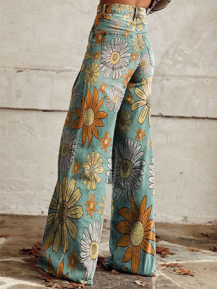 DAISY™ - Vintage Floral Wide-Leg Trousers