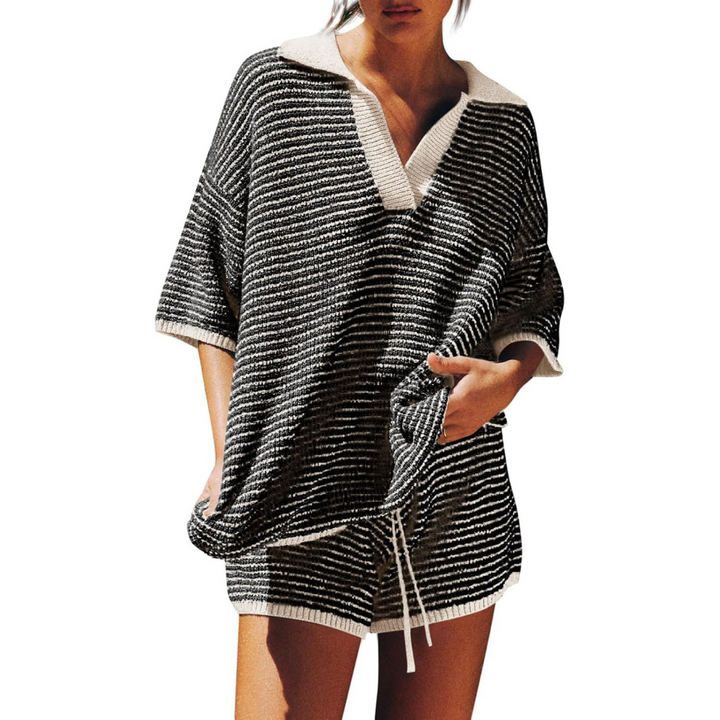 CONNY™ – Striped Knit Summer Two-Piece Set