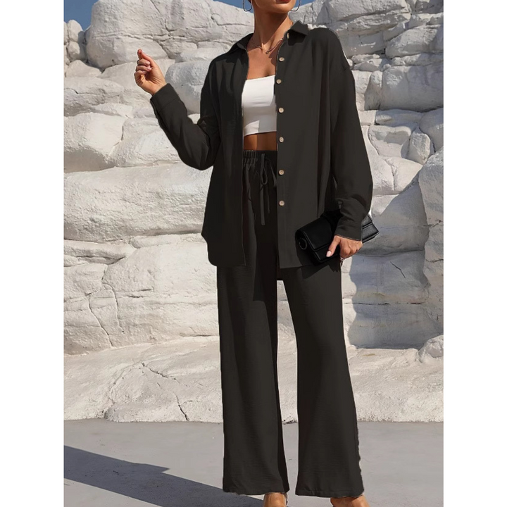 VANORA™ – Cozy Long Sleeve Blouse & Trouser Set