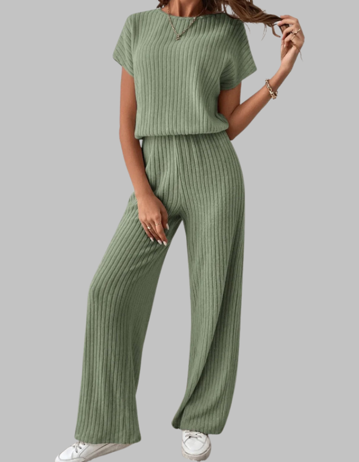MAGGIE™ - Casual Short Sleeve Top & Pants Set