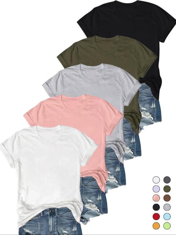 OLIVE™ - Pack of 5 Casual Short Sleeve Tees