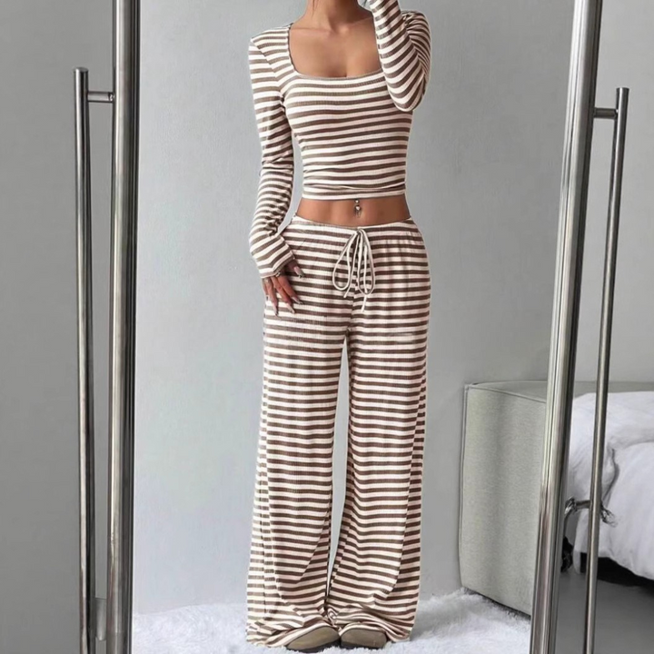 LORNA™ – Relaxed Fit Crop Top & Pant Set