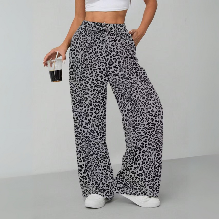 SYALA™ - Vintage Leopard Wide Leg Pants