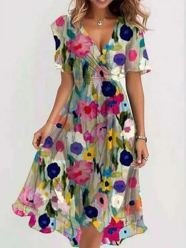 LAVINA™ – Colorful Boho Midi Dress