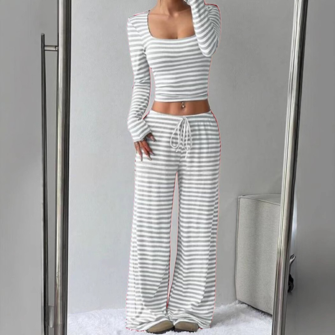 LORNA™ – Relaxed Fit Crop Top & Pant Set