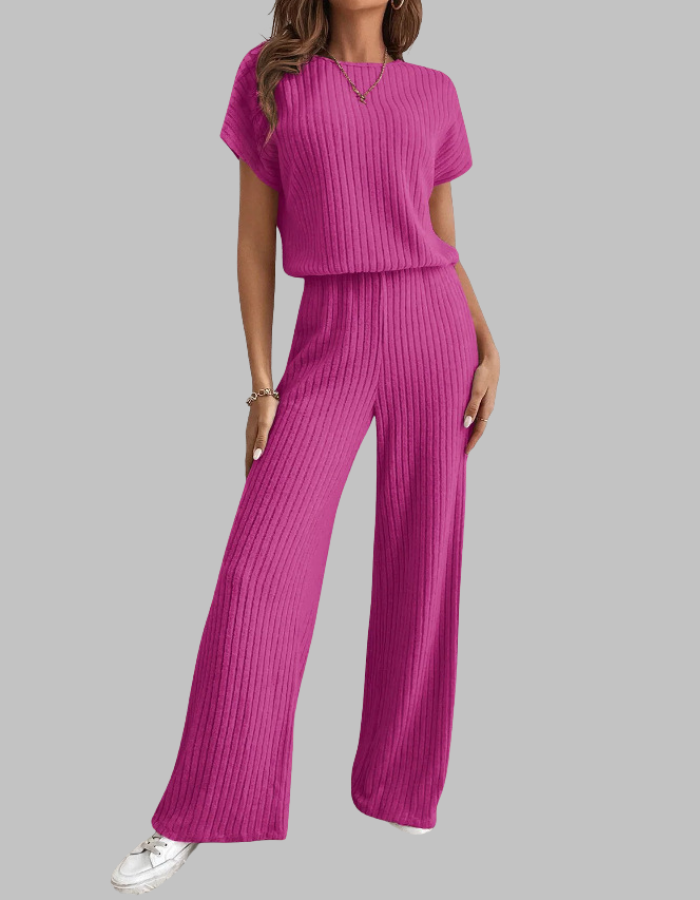 MAGGIE™ - Casual Short Sleeve Top & Pants Set