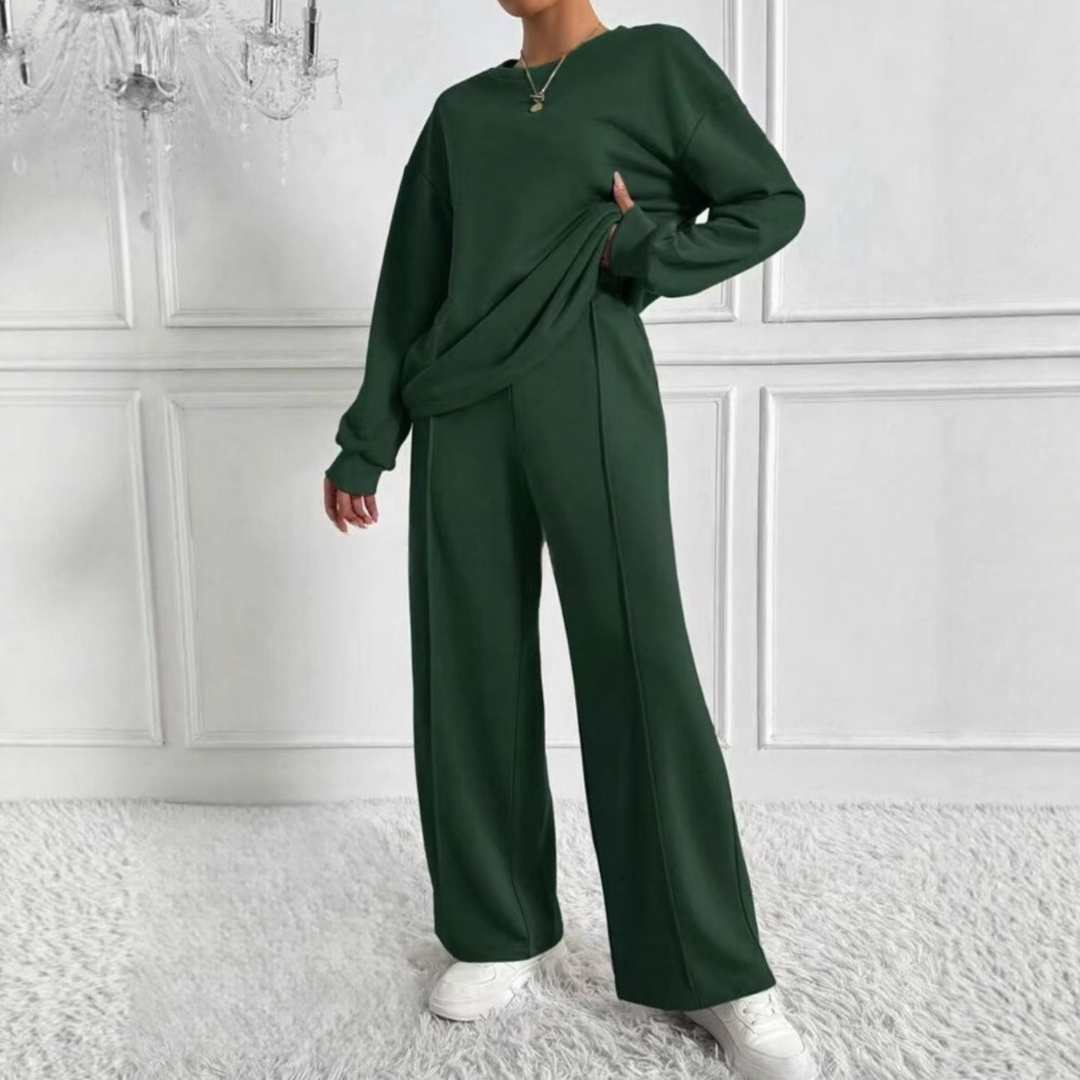 TINIDOR™ - Long Sleeve Sweatshirt & High Waist Pants Set