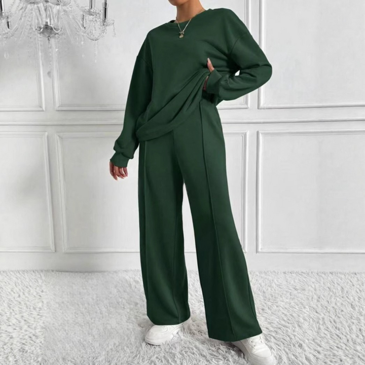 TINIDOR™ - Long Sleeve Sweatshirt & High Waist Pants Set