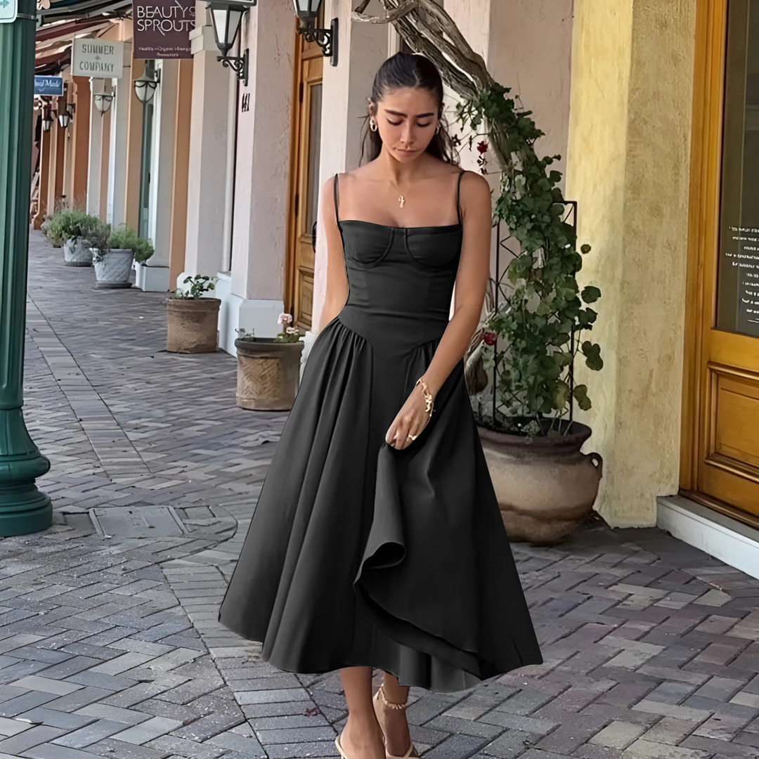TRENTA™ - Stylish Bodycon Midi Dress with Spaghetti Straps