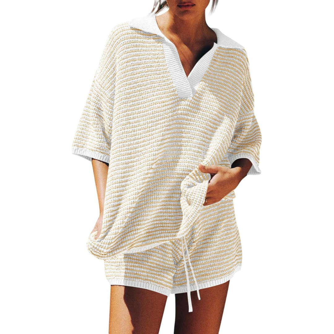CONNY™ – Striped Knit Summer Two-Piece Set