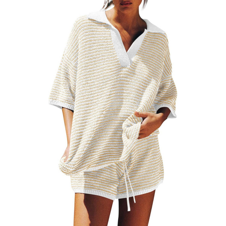 CONNY™ – Striped Knit Summer Two-Piece Set
