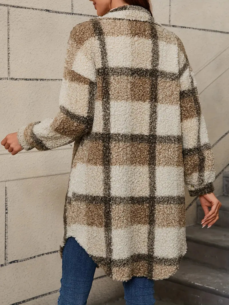 Isabelle™ | Cozy Checked Teddy Coat