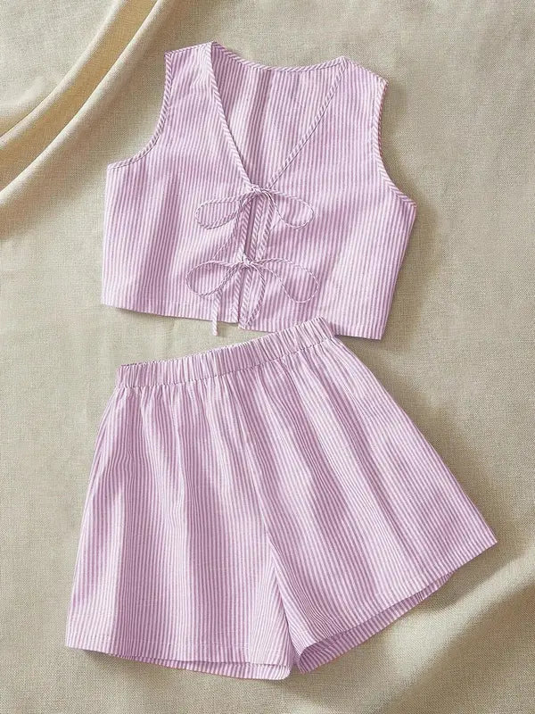 MOESHA™ - Stylish Sleeveless Vest & High-Waist Shorts Set