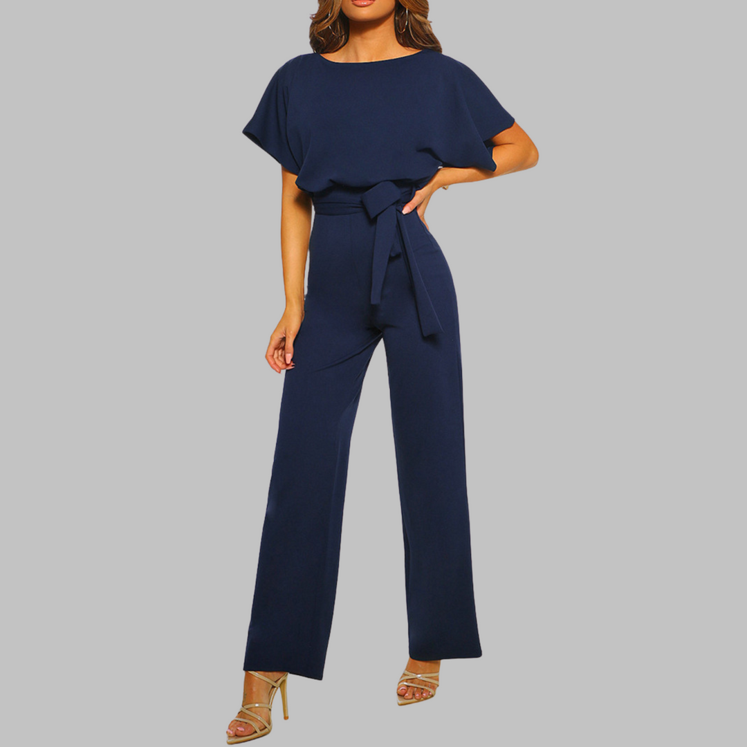 WANNON™ - Tie Front Batwing Sleeve Jumpsuit