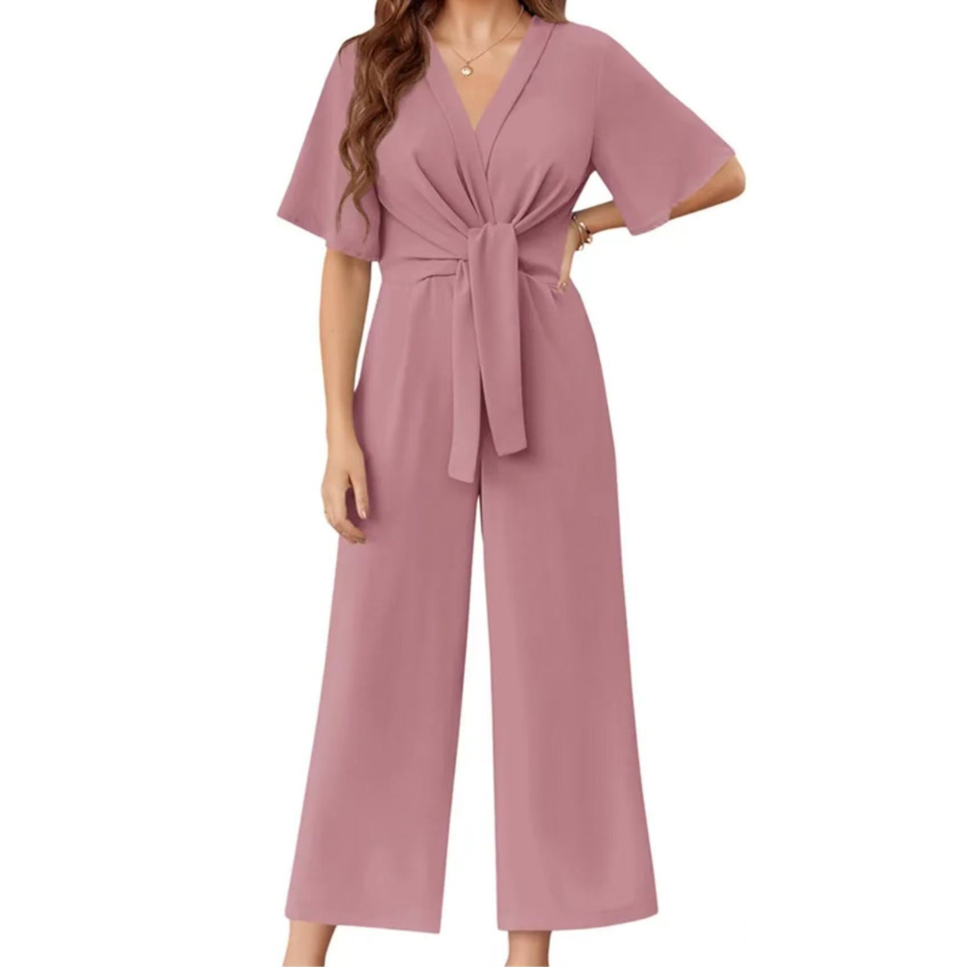 GABRIELLA™ - Chic Summer Tie Knot Jumpsuit