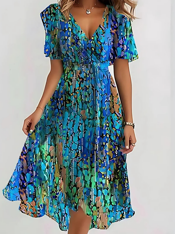 LAVINA™ – Colorful Boho Midi Dress