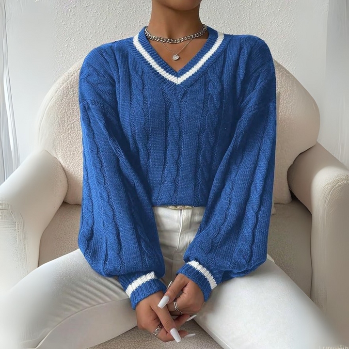 SOVU™ - Stylish Long Sleeve V-Neck Sweater