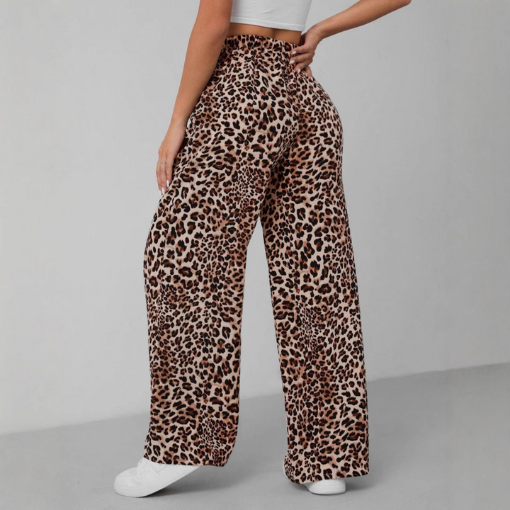 SYALA™ - Vintage Leopard Wide Leg Pants
