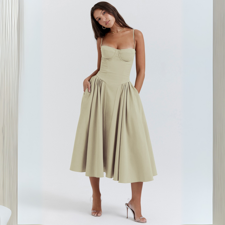 TRENTA™ - Stylish Bodycon Midi Dress with Spaghetti Straps