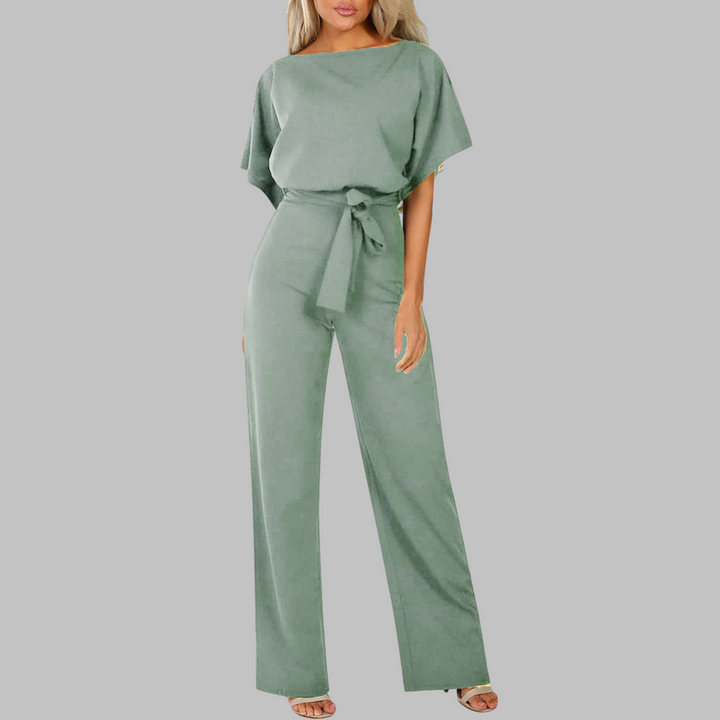 WANNON™ - Tie Front Batwing Sleeve Jumpsuit