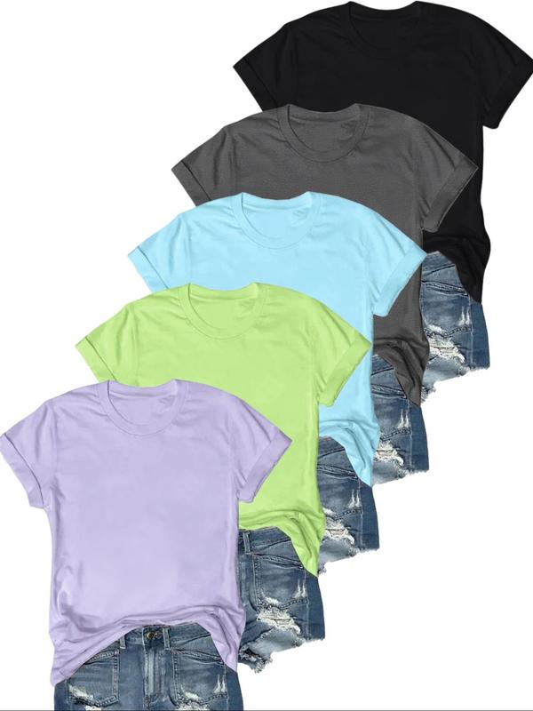 OLIVE™ - Pack of 5 Casual Short Sleeve Tees