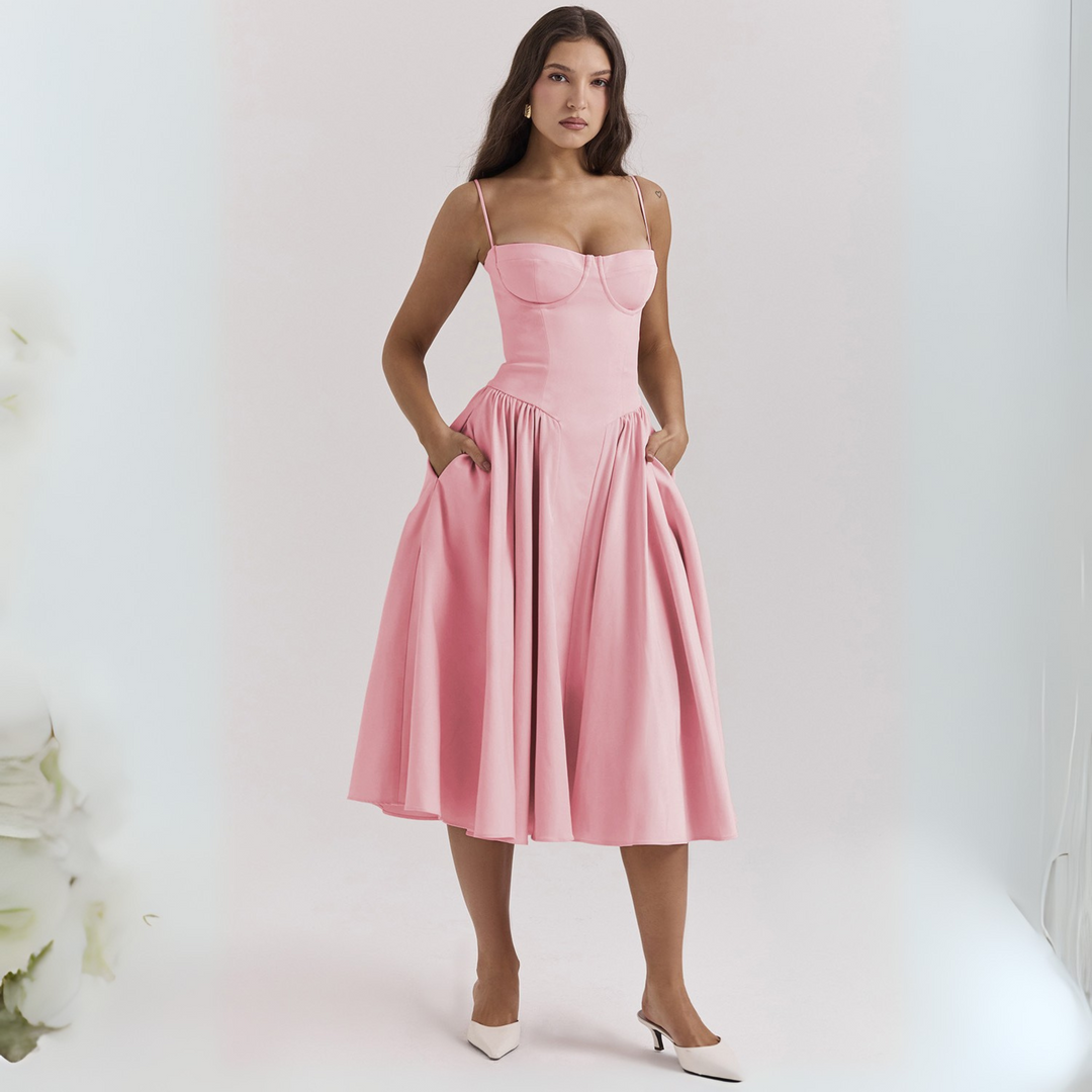 TRENTA™ - Stylish Bodycon Midi Dress with Spaghetti Straps