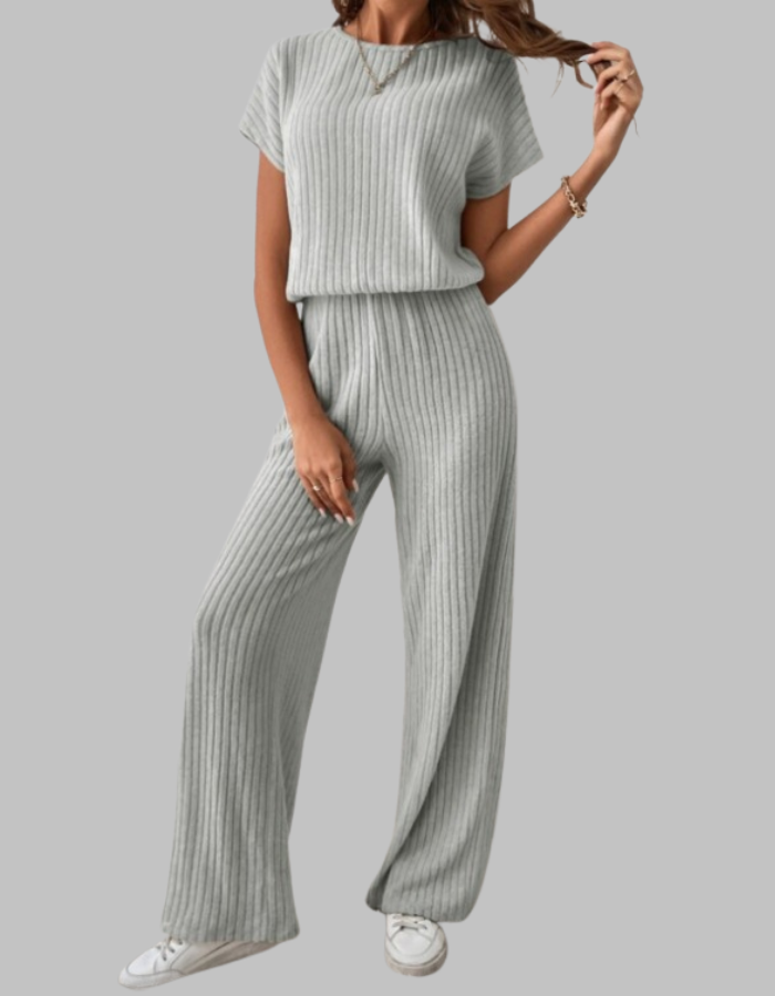 MAGGIE™ - Casual Short Sleeve Top & Pants Set