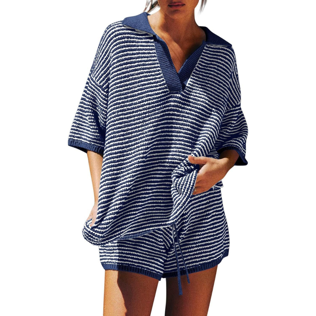 CONNY™ – Striped Knit Summer Two-Piece Set