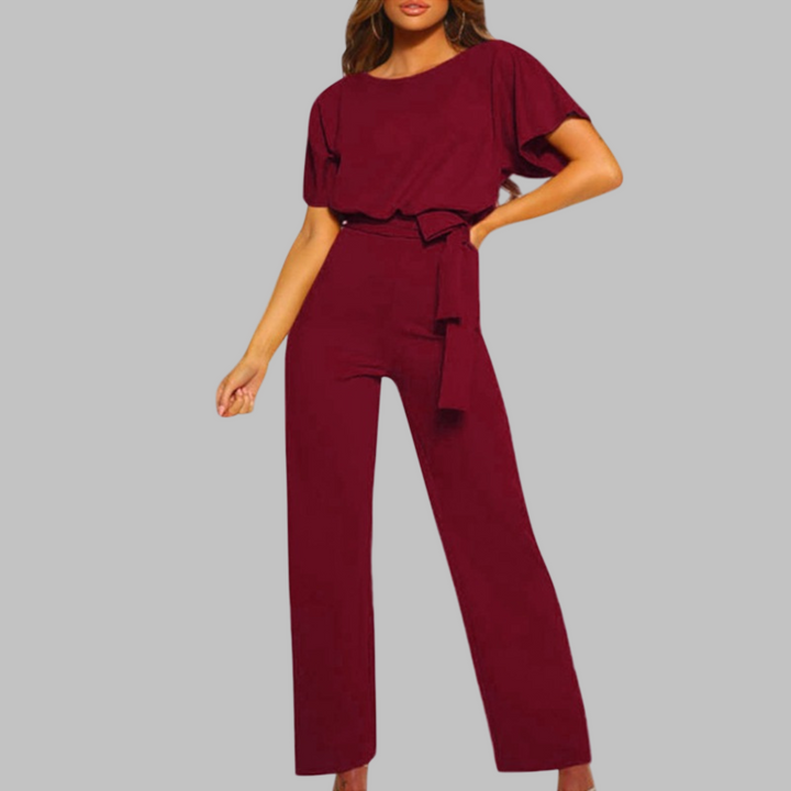WANNON™ - Tie Front Batwing Sleeve Jumpsuit
