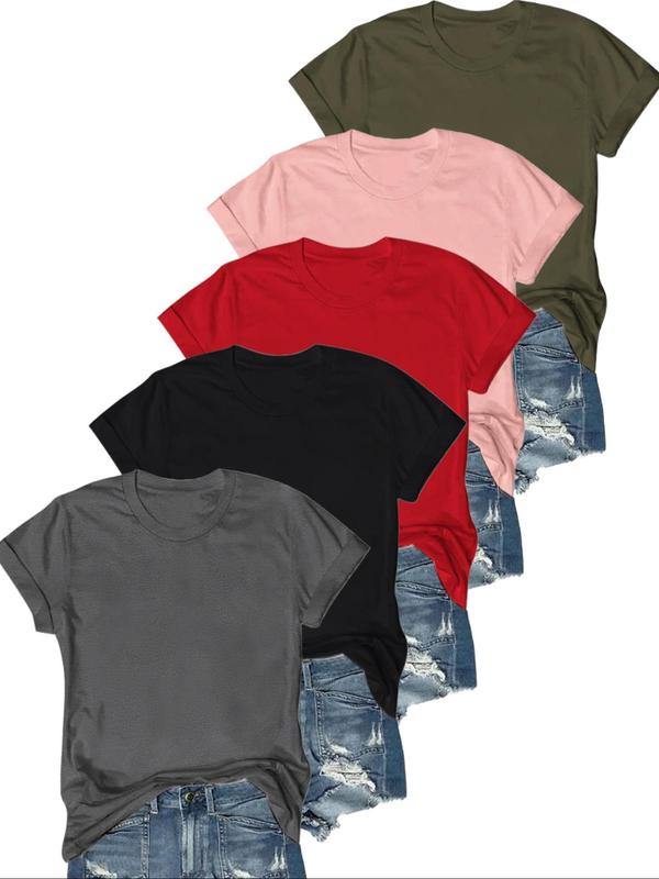 OLIVE™ - Pack of 5 Casual Short Sleeve Tees