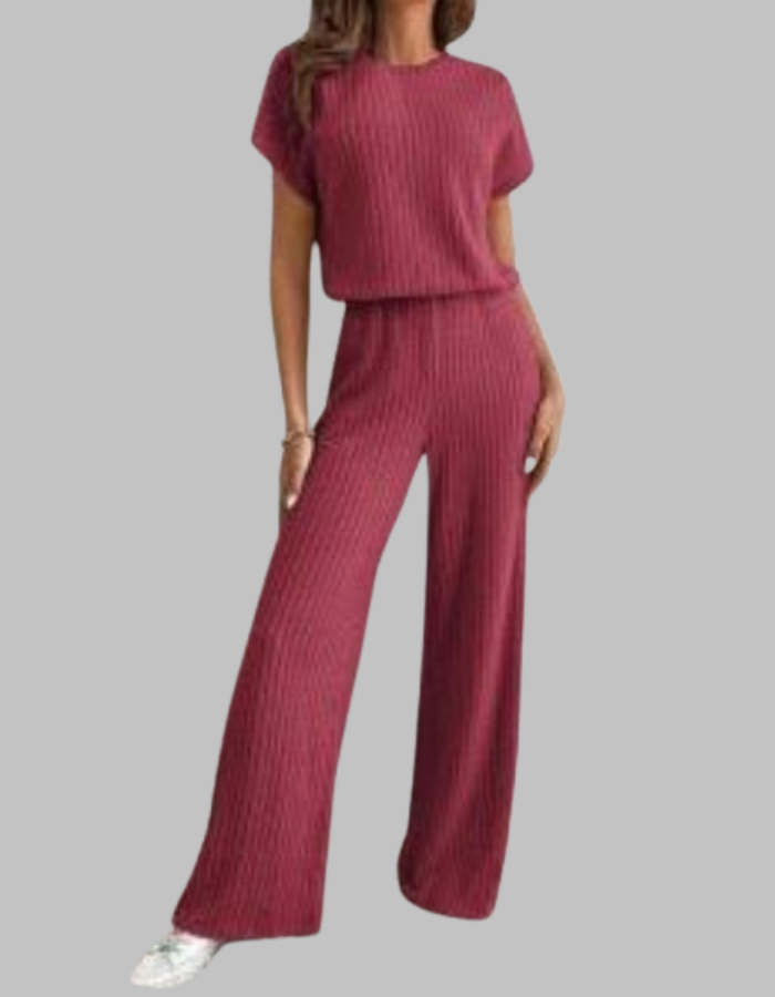 MAGGIE™ - Casual Short Sleeve Top & Pants Set