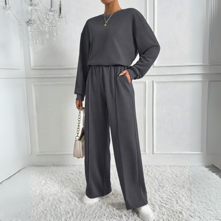 TINIDOR™ - Long Sleeve Sweatshirt & High Waist Pants Set