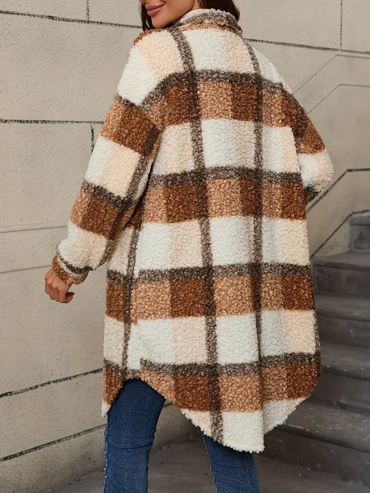 Isabelle™ | Cozy Checked Teddy Coat