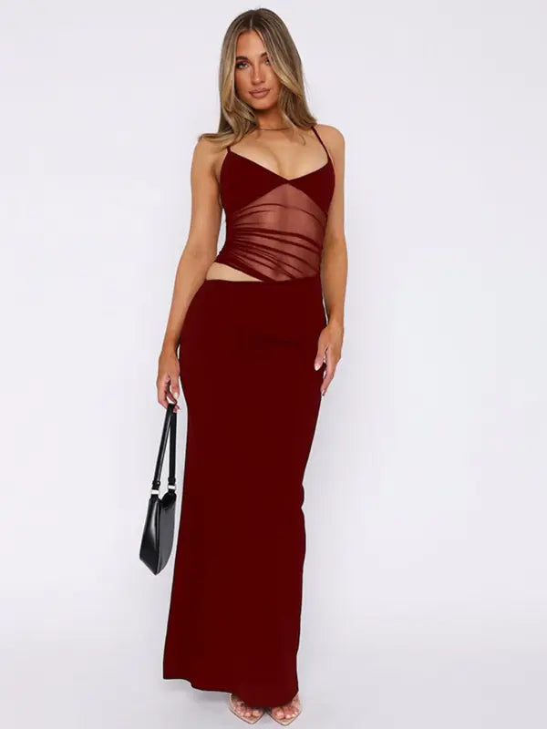 ZWEENA™ - Elegant Sleeveless Cut-Out Sheer Dress