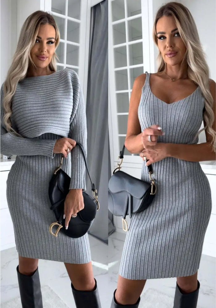 LARISSA™ - Ribbed Knit Two-Piece Outfit