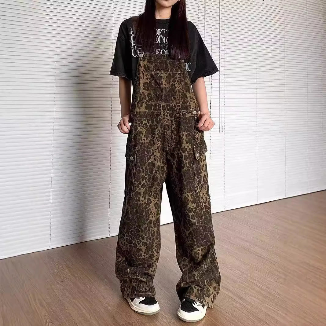 LUNTIAN™ – Vintage Leopard Wide-Leg Jumpsuit