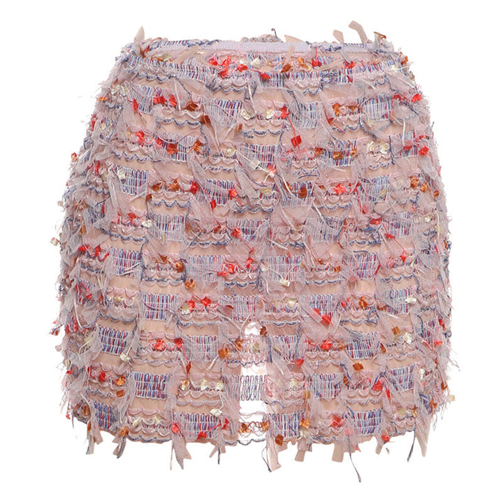 MARIA™ – High-Waist Mini Skirt with Chic Fringe