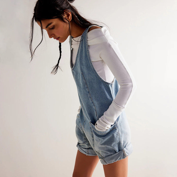IVYLI™ - Sleeveless Denim Romper