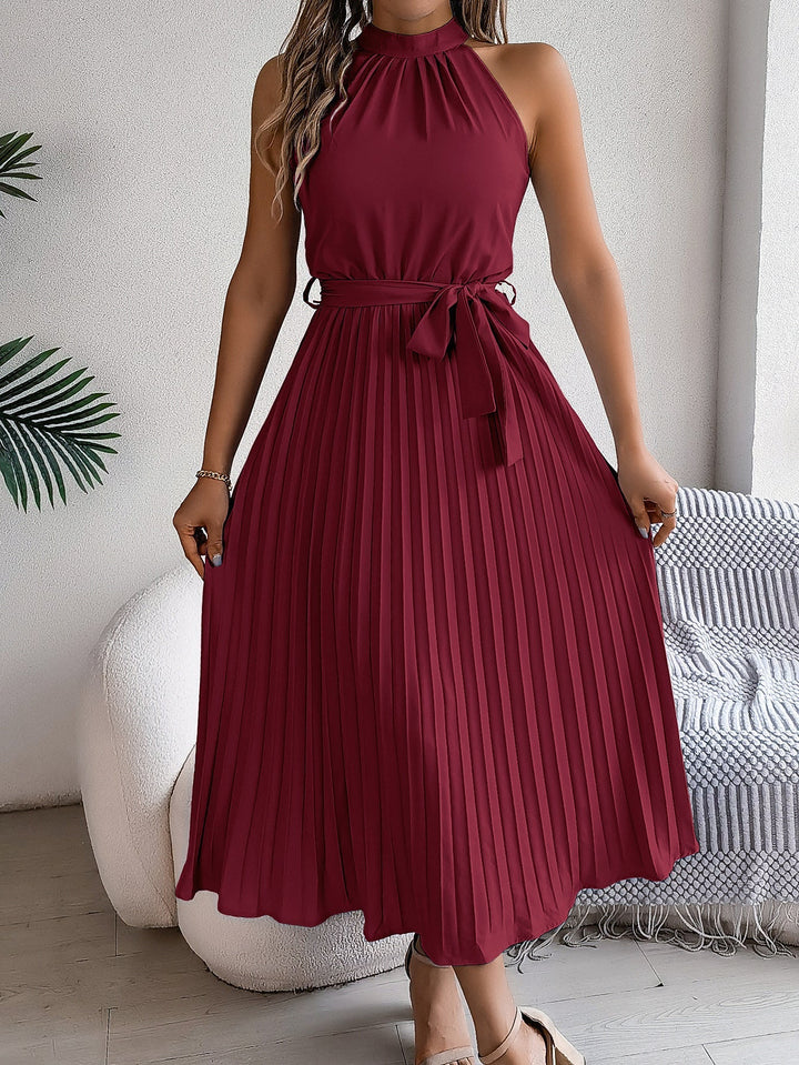 CEDRINE™ – Elegant Pleated Midi Dress