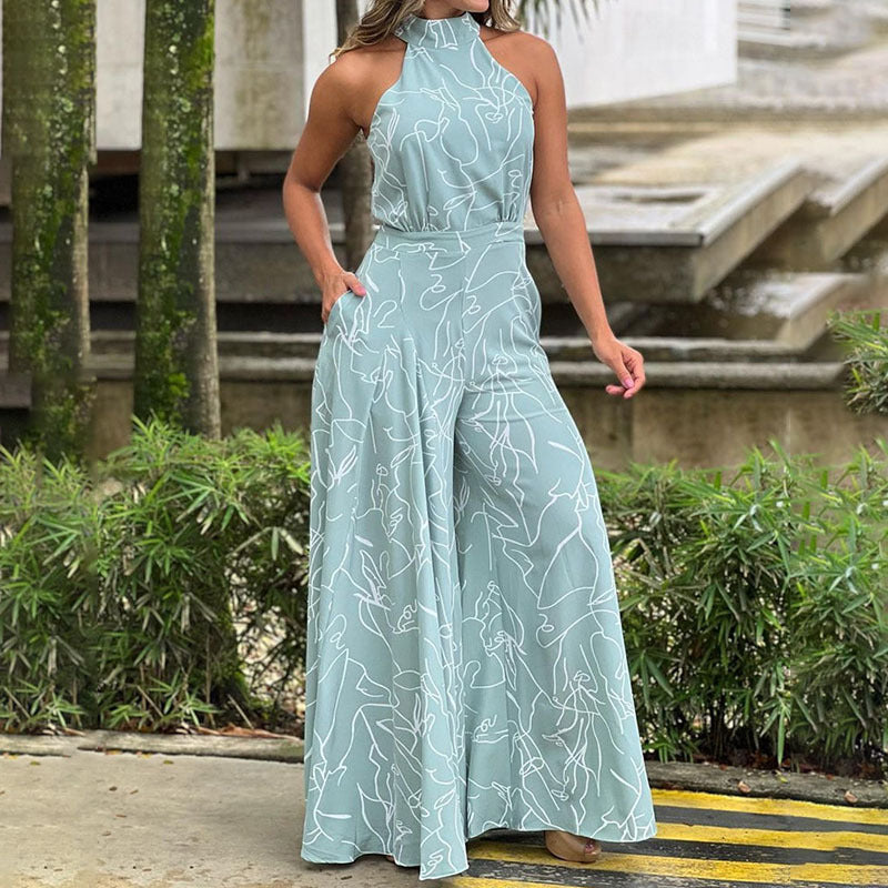 QIANA™ - Elegant Wide Leg Sleeveless Jumpsuit