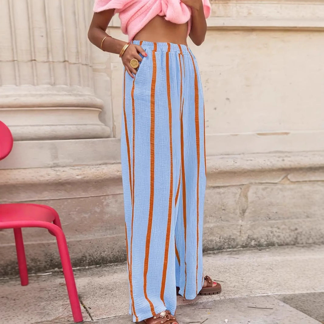 CHARO™ – Cozy Striped Wide-Leg Pants