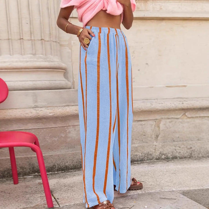 CHARO™ – Cozy Striped Wide-Leg Pants